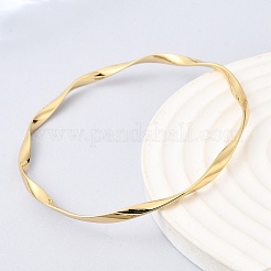 Twisted 304 Stainless Steel Bangles for Women&nbsp;BJEW-D408-06G