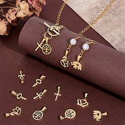 16Pcs 8 Styles 304 Stainless Steel Pendants&nbsp;STAS-PH0006-23