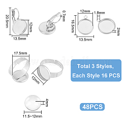 DIY Blank Dome Earring Ring Pendant Making Kit&nbsp;DIY-UN0005-03