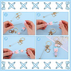 DIY Alloy Bar Beadable Keychain Making Kit&nbsp;DIY-SC0024-54KCG