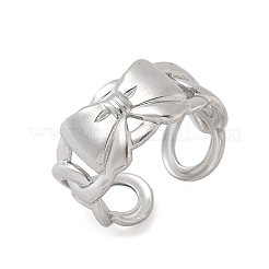 304 Stainless Steel Open Cuff Rings for Women&nbsp;RJEW-A079-11C-P