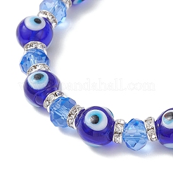 Glass & Handmade Lampwork Evil Eye Beads Stretch Bracelets for Men Women&nbsp;BJEW-JB12454