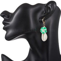 Polymer Clay 3D Flower Hoop Earrings&nbsp;EJEW-JE06968
