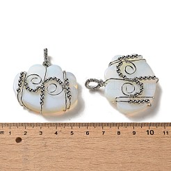 Opalite Copper Wire Wrapped Pendants&nbsp;G-K338-07P-06