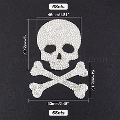 6 Sets Skull Bone Glitter Rhinestone&nbsp;DIY-FH0003-71