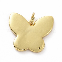 Brass Micro Pave Clear Cubic Zirconia Pendants&nbsp;KK-E068-VF016