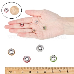 Rondelle 304 Stainless Steel Polymer Clay Rhinestone European Beads&nbsp;GPDL-UN0001-01