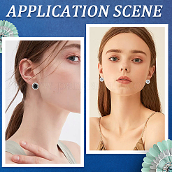 16 Pairs 8 Styles Resin Micro Pave Cubic Zirconia Stud Earrings&nbsp;EJEW-BBC0001-82