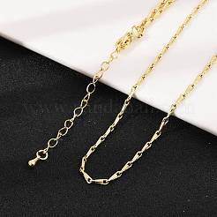 2MM Brass Textured Link Chain Necklaces&nbsp;NJEW-L356-02G