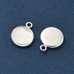 Flat Round Brass Pendant Cabochon Settings&nbsp;KK-K414-14B-S