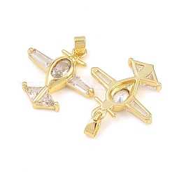 Brass Micro Pave Clear Cubic Zirconia Pendants&nbsp;KK-G549-18A-G