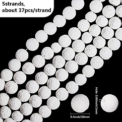 5 Strands Natural Lava Rock Round Beads Strands&nbsp;G-LT0001-02A-01