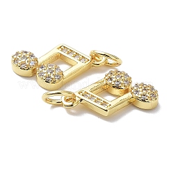 Brass Micro Pave Cubic Zirconia Pendants&nbsp;KK-R148-03G