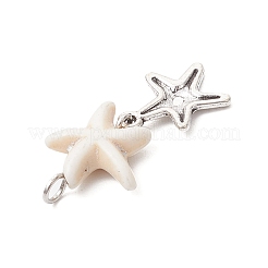 7Pcs 7 Styles Natural Howlite Starfish & Alloy Sea Animals Pendants&nbsp;PALLOY-JF03752-02