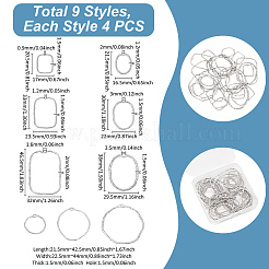 36Pcs 9 Styles Alloy Open Back Bezel Pendants&nbsp;FIND-UN0007-42P