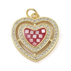 Brass Micro Pave Clear Cubic Zirconia Pendants&nbsp;KK-Q813-02G