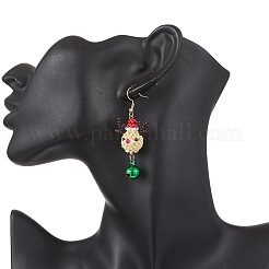Glass Beaded Reindeer Dangle Earrings&nbsp;EJEW-MZ00628