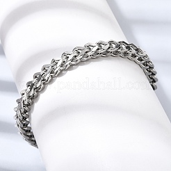 201 Stainless Steel Curb Chain Bracelets for Men&nbsp;STAS-T077-03P