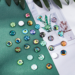 Flatback Glass Cabochons for DIY Projects&nbsp;GGLA-S047-04B-A12mm