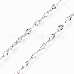 Non-Tarnish 304 Stainless Steel Textured Cable Chains&nbsp;CHS-D004-02P
