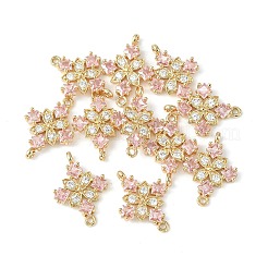 Brass Pave Cubic Zirconia Connector Charms&nbsp;X-KK-G462-45KCG-02