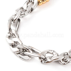 304 Stainless Steel Figaro Chain Necklaces for Women&nbsp;NJEW-G140-12GP