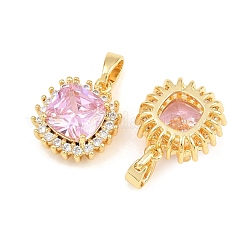 Brass Micro Pave Cubic Zirconia Charms&nbsp;CU-CBAA6E8-06G-02