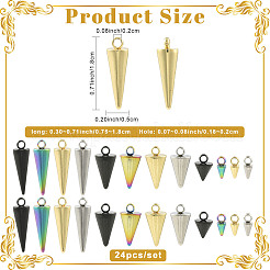 24Pcs 12 Styles 304 Stainless Steel Pendants&nbsp;STAS-FS0002-24