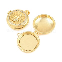Religion Brass Locket Pendants&nbsp;KK-D232-19G-02
