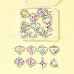 20Pcs 8 Styles Platinum Alloy Glass Pendants&nbsp;FIND-FS0003-78