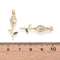 Brass Micro Pave Cubic Zirconia Pendants&nbsp;KK-T071-112G