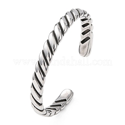 Retro 316 Surgical Stainless Steel Cuff Bangles&nbsp;BJEW-C142-05AS