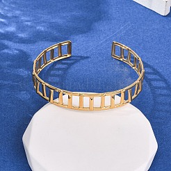304 Stainless Steel Cuff Bangles for Women&nbsp;BJEW-G749-15G