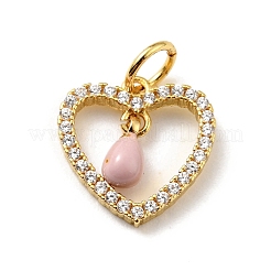 Rack Plating Brass Micro Pave Cubic Zirconia Pendants&nbsp;ZIRC-C037-07G