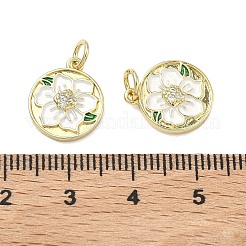 Brass Micro Pave Cubic Zirconia Pendants&nbsp;KK-H259-06G