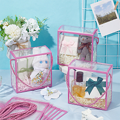 Foldable Transparent PVC Plastic Packaging Boxes with Rope Handles&nbsp;AJEW-WH0816-131