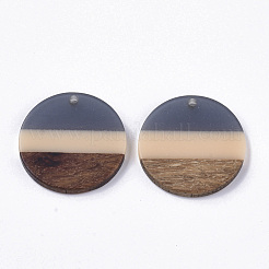 Two Tone Transparent Resin & Walnut Wood Pendants&nbsp;RESI-S358-78-A01