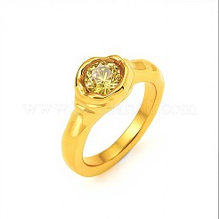 304 Stainless Steel Pave Single Cubic Zirconia Finger Rings&nbsp;WG7F081-01