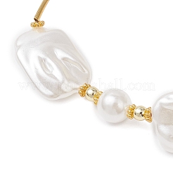 Rectangle ABS Plastic Imitation Pearl Stretch Bracelets&nbsp;BJEW-JB12612
