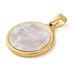 Resin Imitation White Shell Pendants&nbsp;STAS-R229-10F-G