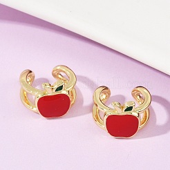 Brass Enamel Cuff Earrings&nbsp;EJEW-Q036-02A-G