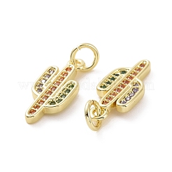 Brass Micro Pave Colorful Cubic Zirconia Pendants&nbsp;KK-E068-VF151