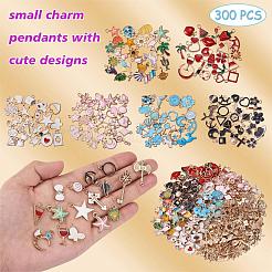 300 Pieces Wholesale Bulk Lots Jewelry Making Charms Pendant Mixed Shapes Alloy Enamel Charms for Jewelry Necklace Earring Making Crafts&nbsp;JX155A