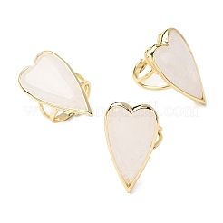 Heart Natural Gemstone Finger Rings&nbsp;RJEW-M076-03G