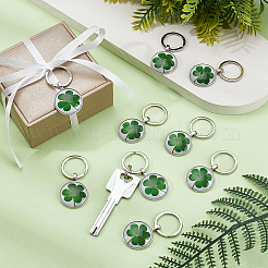 36Pcs Clover Alloy Glass Keychains&nbsp;KEYC-GA00013