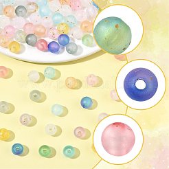 360Pcs 12 Colors Frosted Transparent Acrylic Beads&nbsp;OACR-FS0002-23