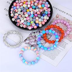 Printed Round Silicone Focal Beads&nbsp;SI-JX0056A-187