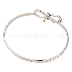 Bowknot Brass Plain Bangles for Women&nbsp;BJEW-F477-06P