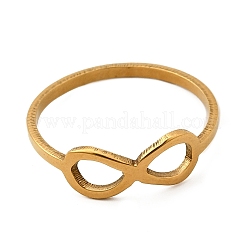 Ion Plating(IP) 201 Stainless Steel Infinity Finger Ring for Women&nbsp;RJEW-G266-24G