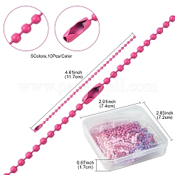 50Pcs 5 Colors Spray Painted Iron Ball Chains&nbsp;CH-TA0001-09